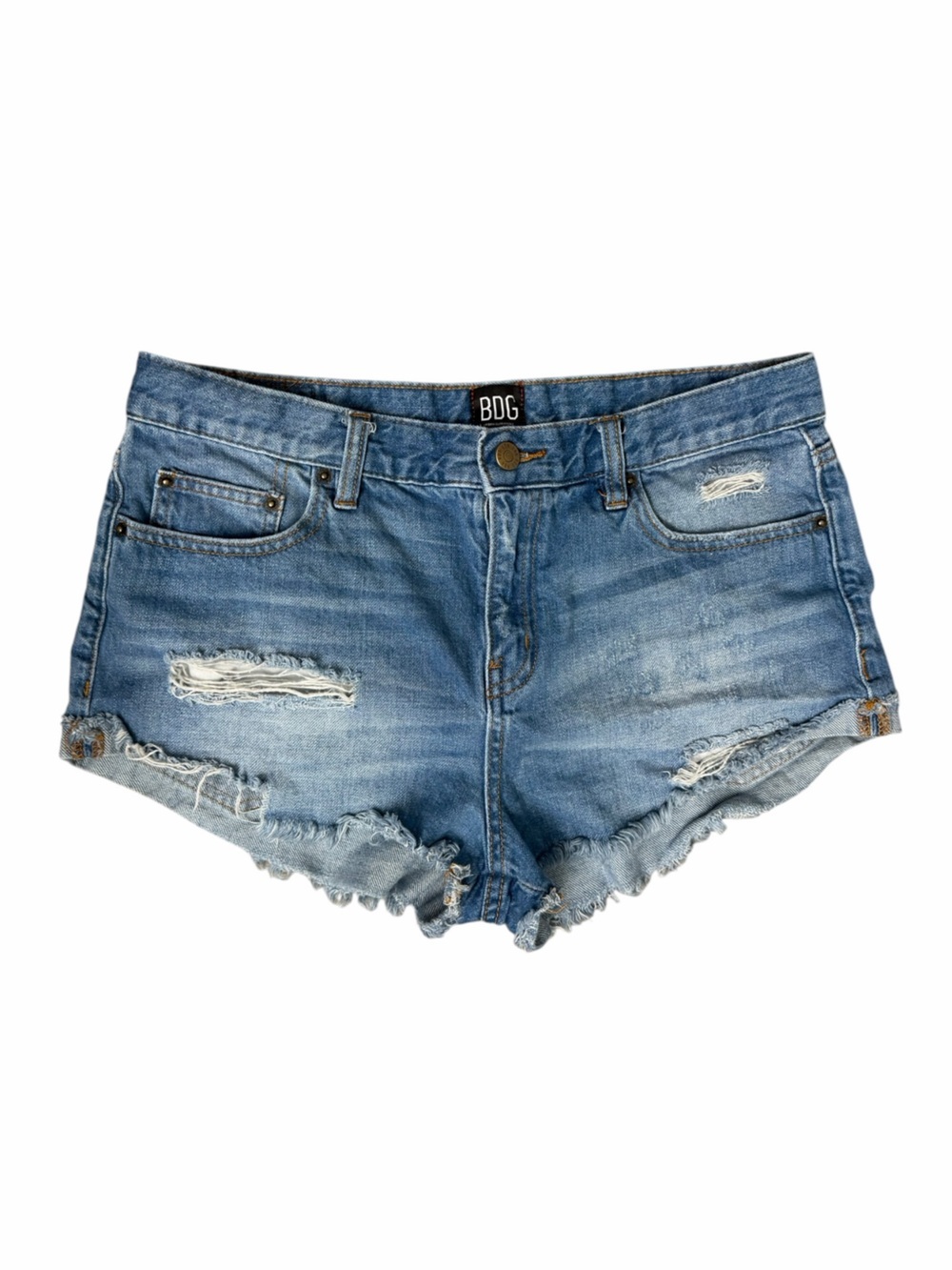 BDG Medium Wash Distressed Denim Cutoff Shorts - Size 29